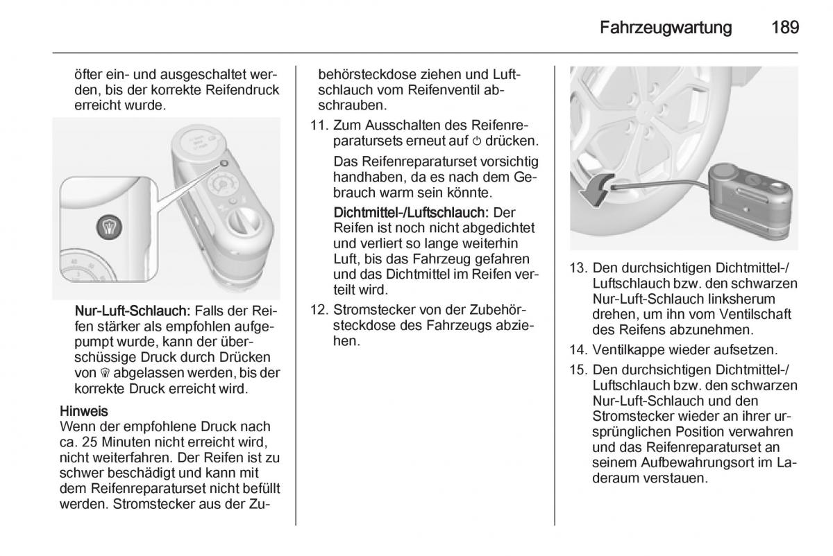 Opel Ampera Handbuch / page 191