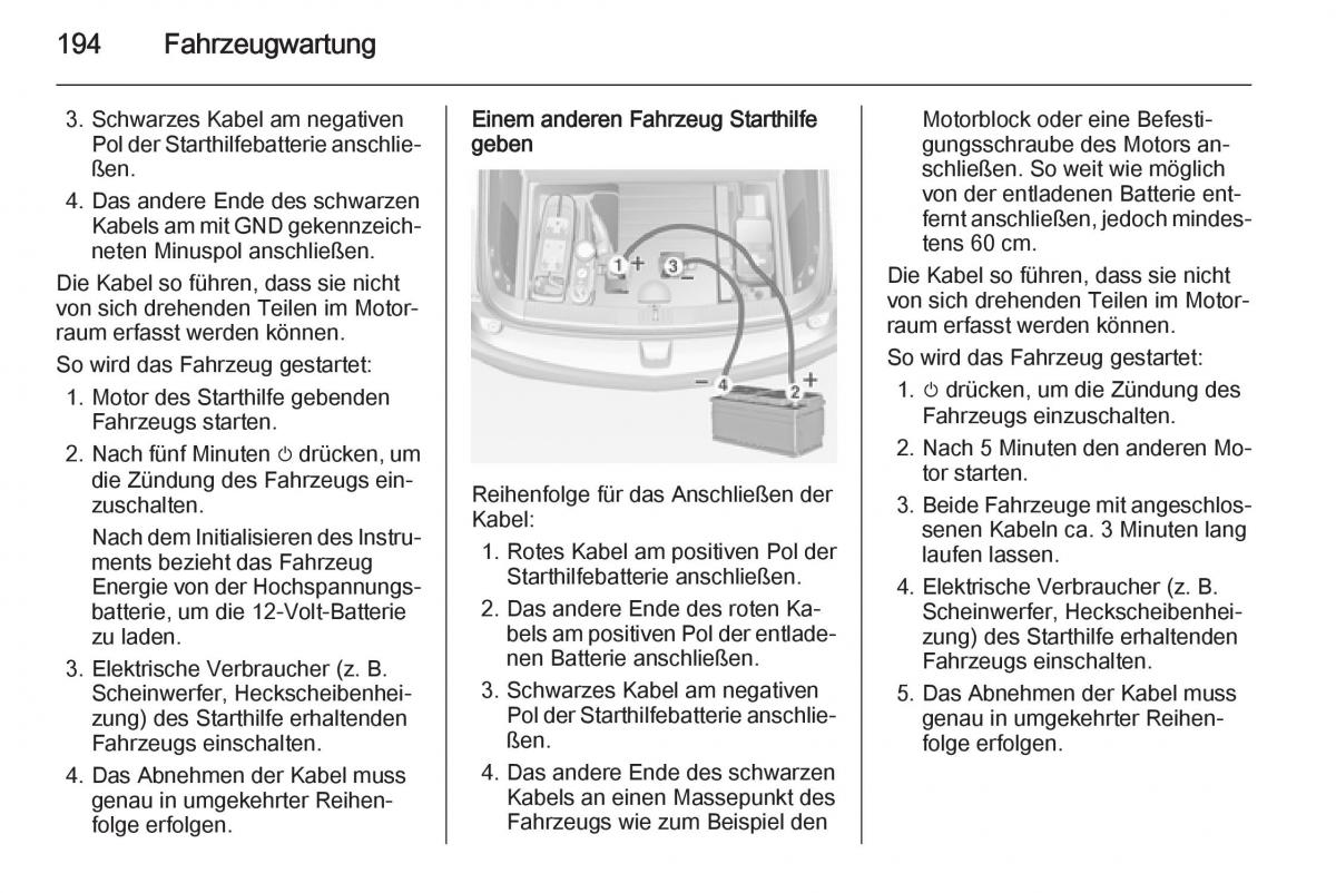 Opel Ampera Handbuch / page 196