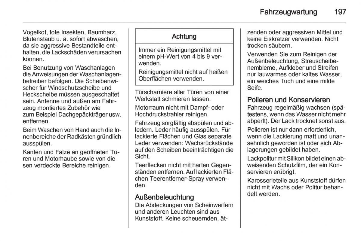 Opel Ampera Handbuch / page 199