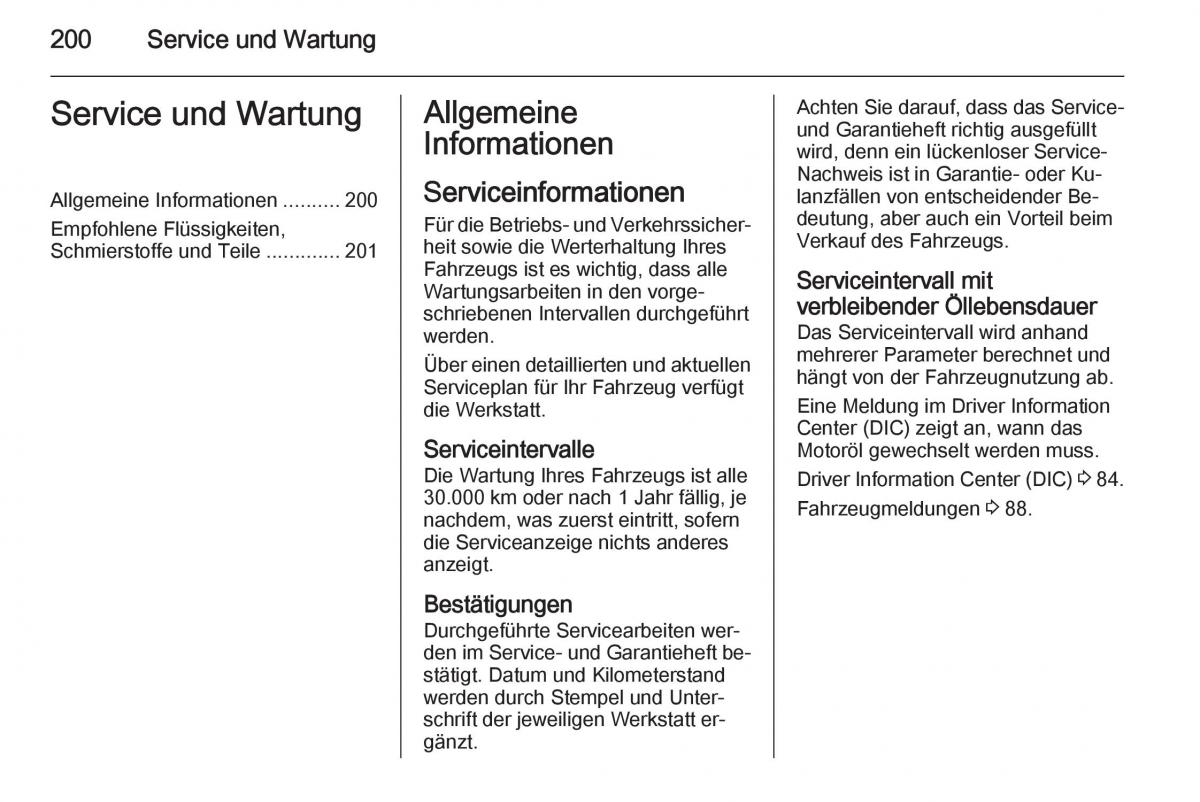 Opel Ampera Handbuch / page 202