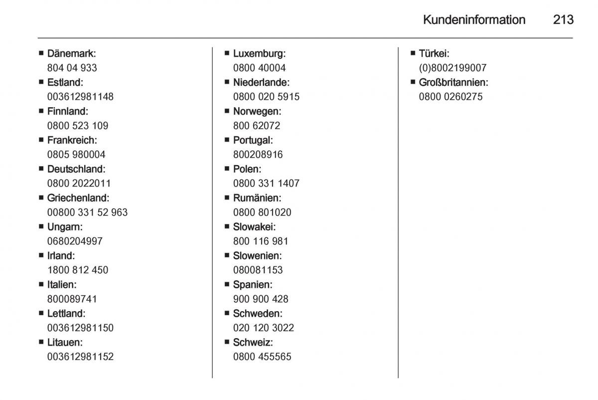 Opel Ampera Handbuch / page 215