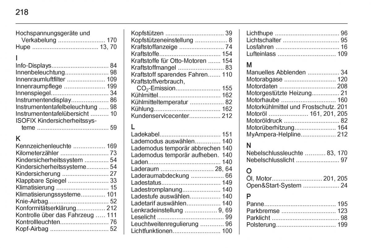 Opel Ampera Handbuch / page 220