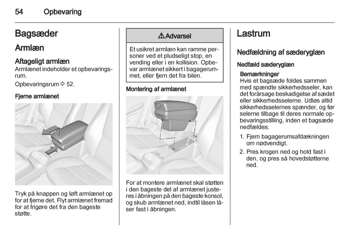 Opel Ampera Bilens instruktionsbog / page 56