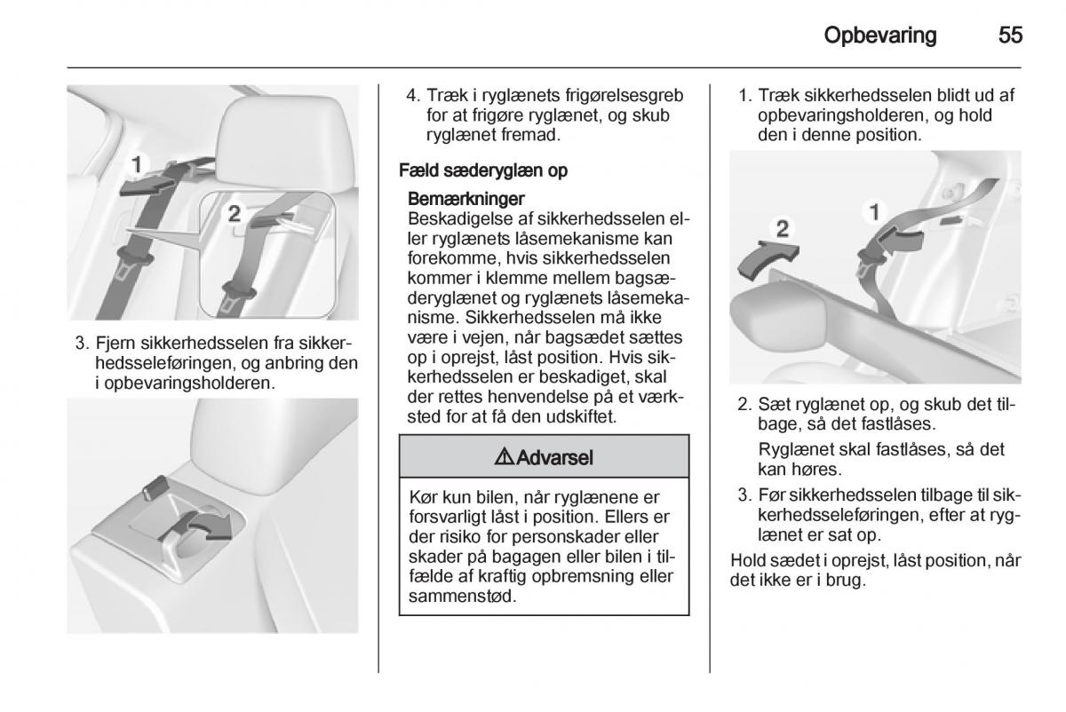 Opel Ampera Bilens instruktionsbog / page 57