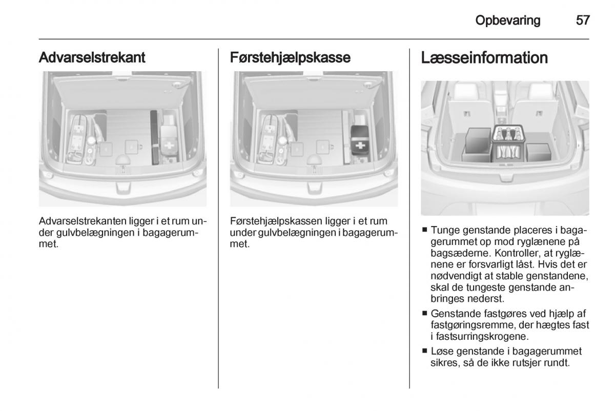 Opel Ampera Bilens instruktionsbog / page 59