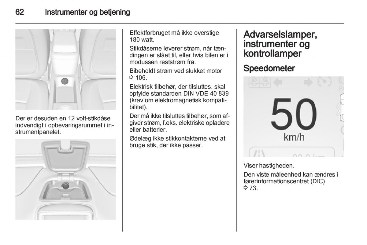 Opel Ampera Bilens instruktionsbog / page 64