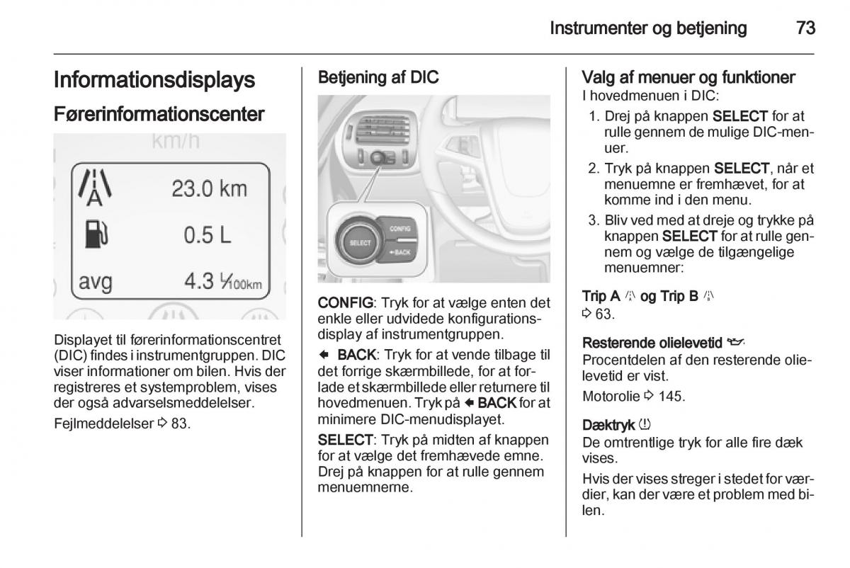 Opel Ampera Bilens instruktionsbog / page 75