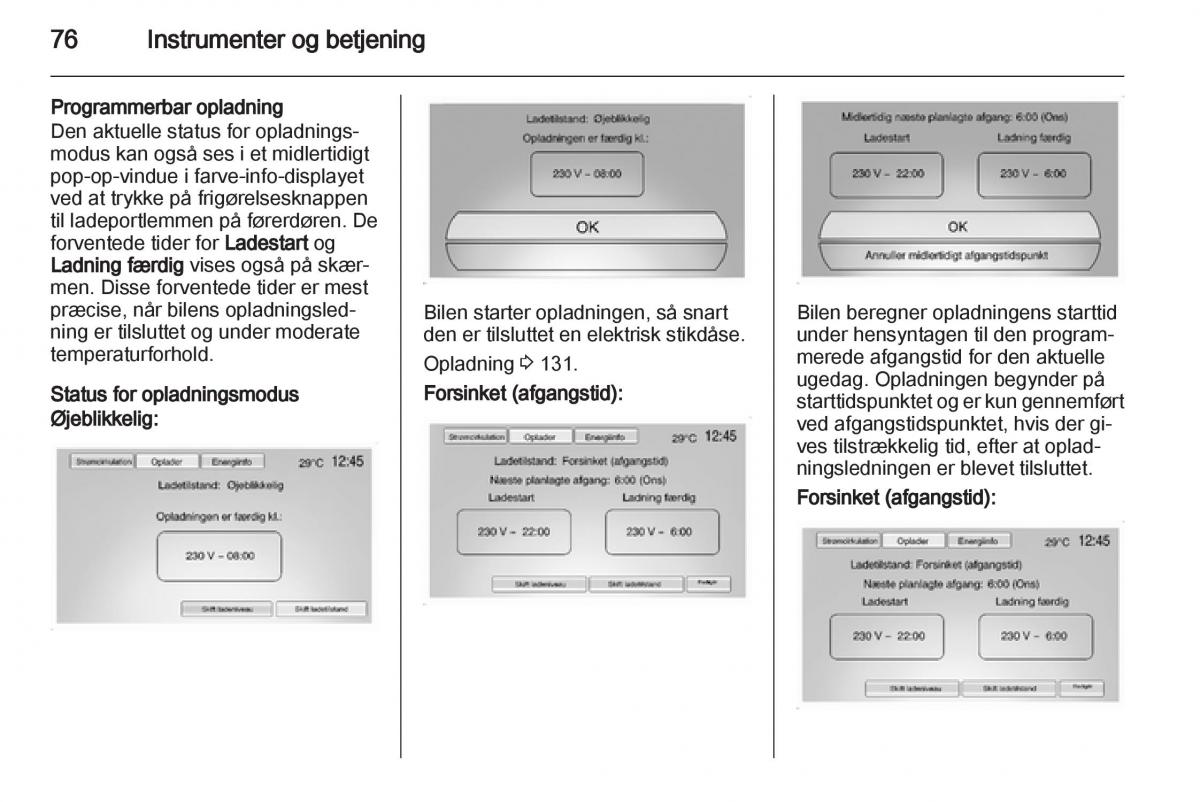 Opel Ampera Bilens instruktionsbog / page 78