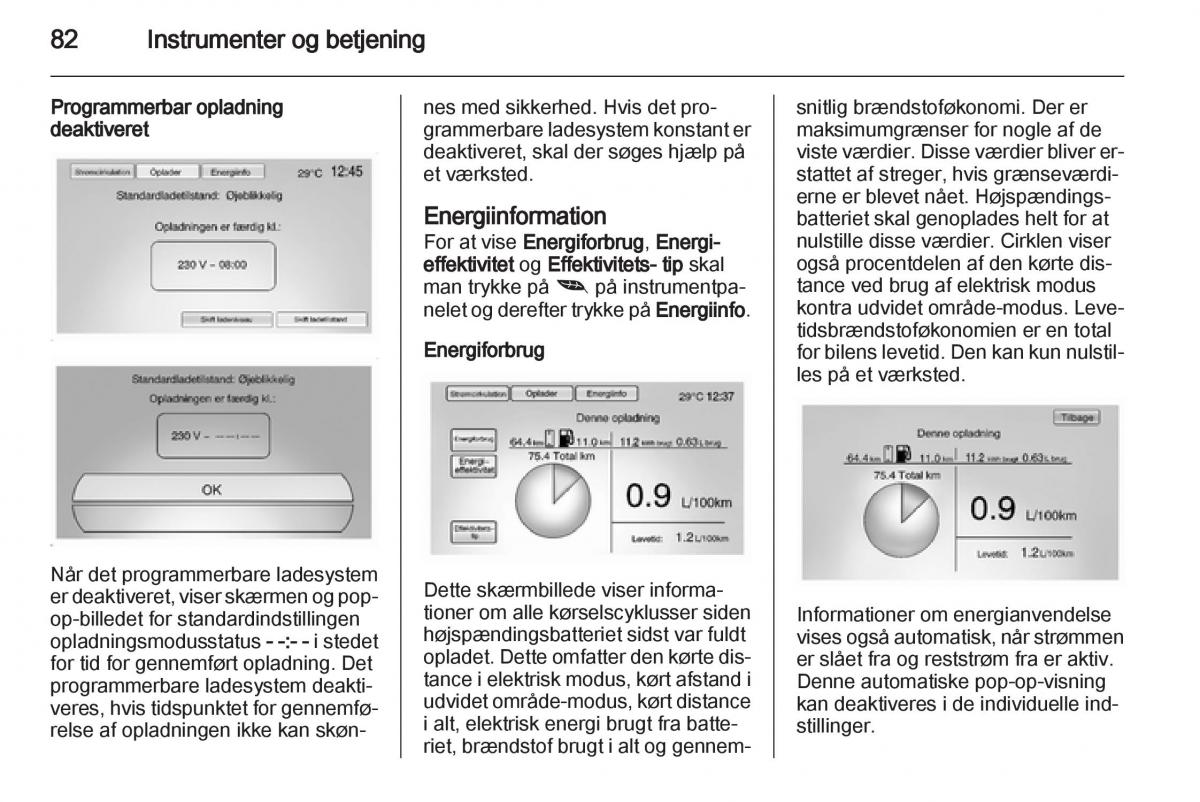 Opel Ampera Bilens instruktionsbog / page 84