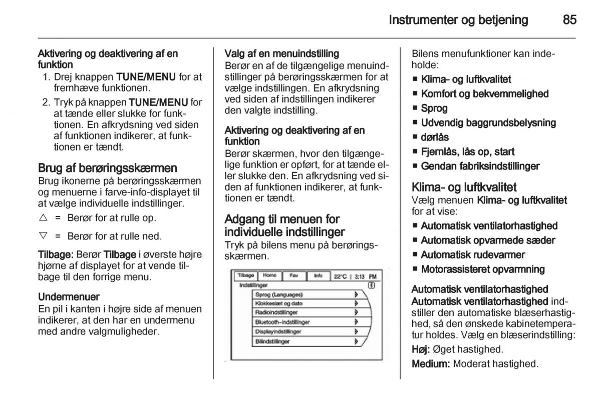 Opel Ampera Bilens instruktionsbog / page 87