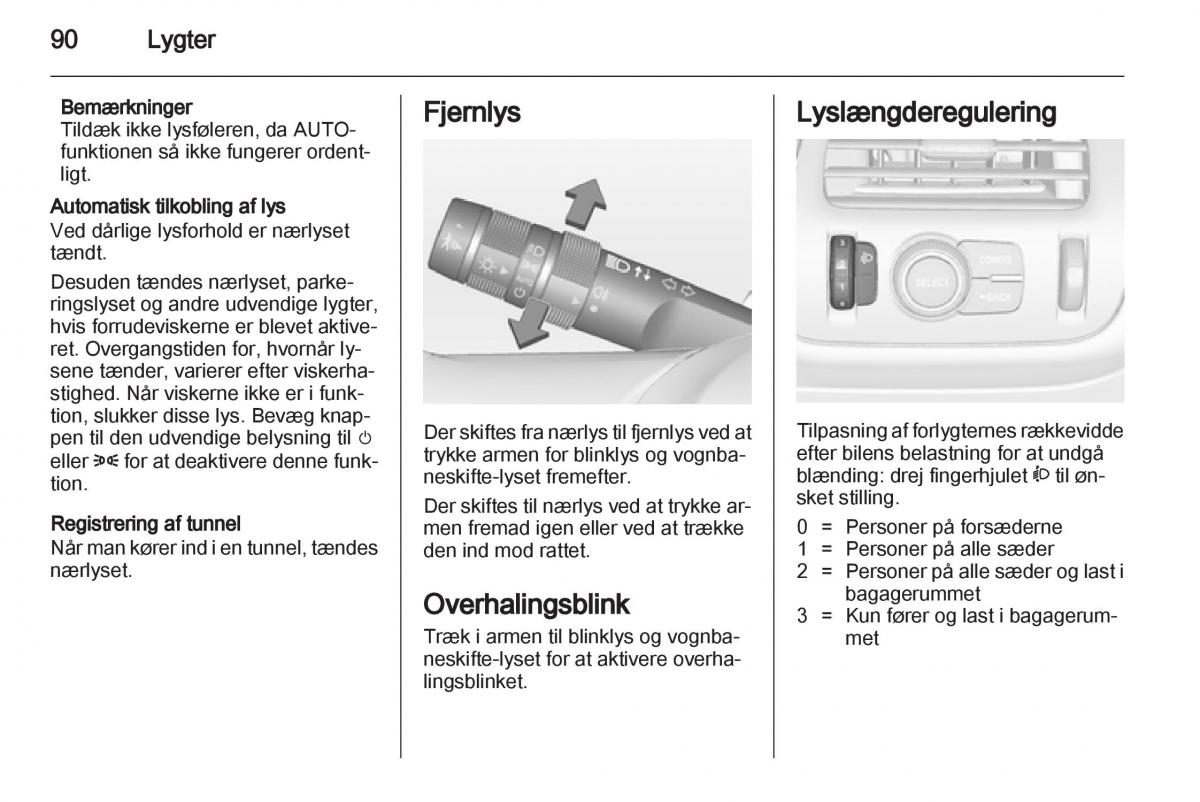 Opel Ampera Bilens instruktionsbog / page 92