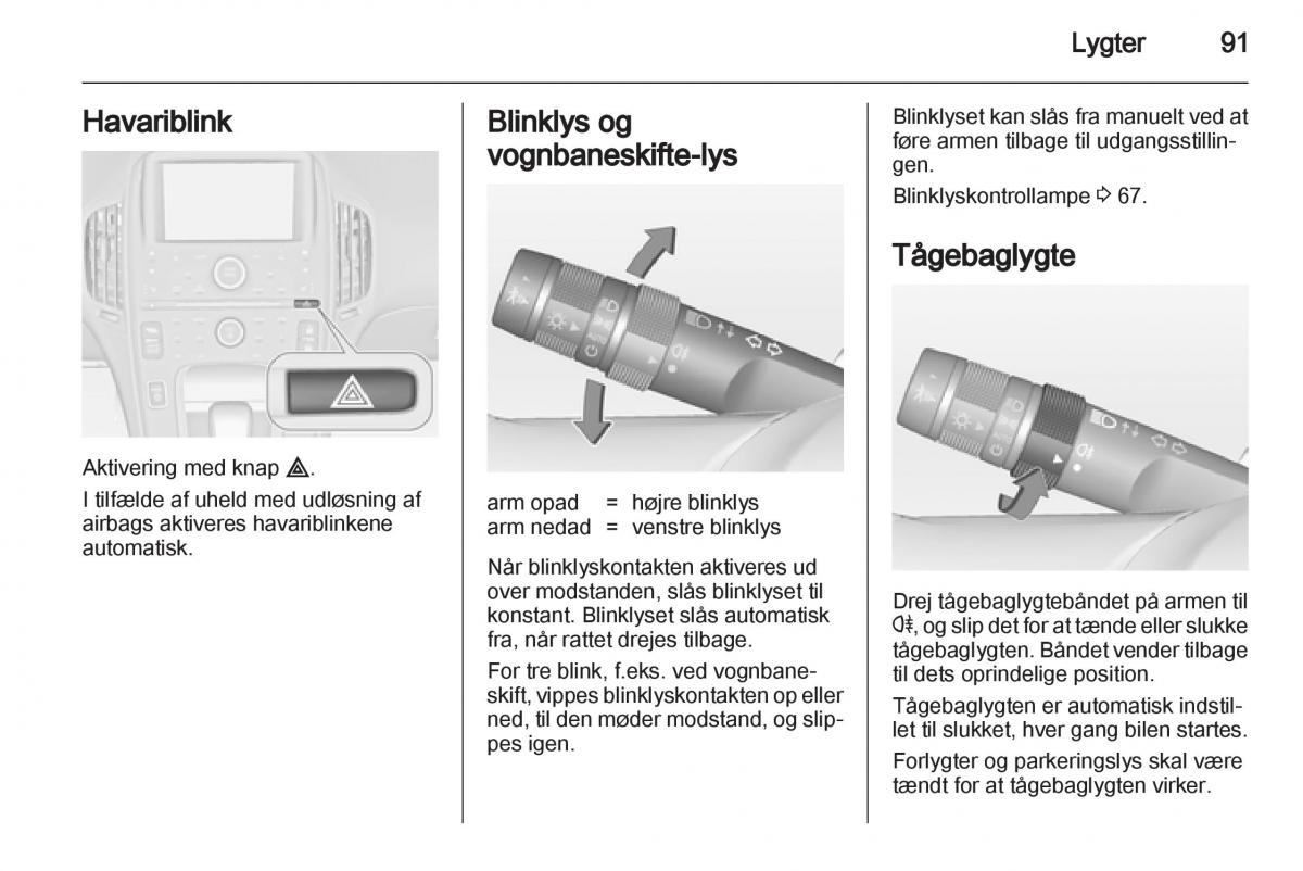 Opel Ampera Bilens instruktionsbog / page 93