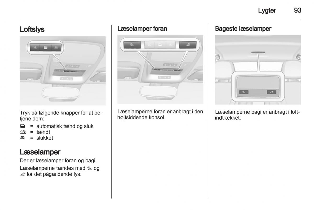 Opel Ampera Bilens instruktionsbog / page 95