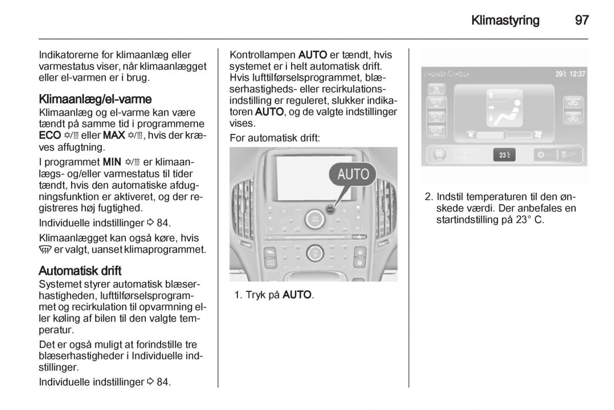 Opel Ampera Bilens instruktionsbog / page 99