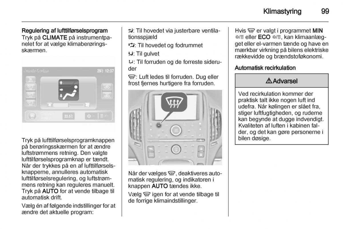 Opel Ampera Bilens instruktionsbog / page 101