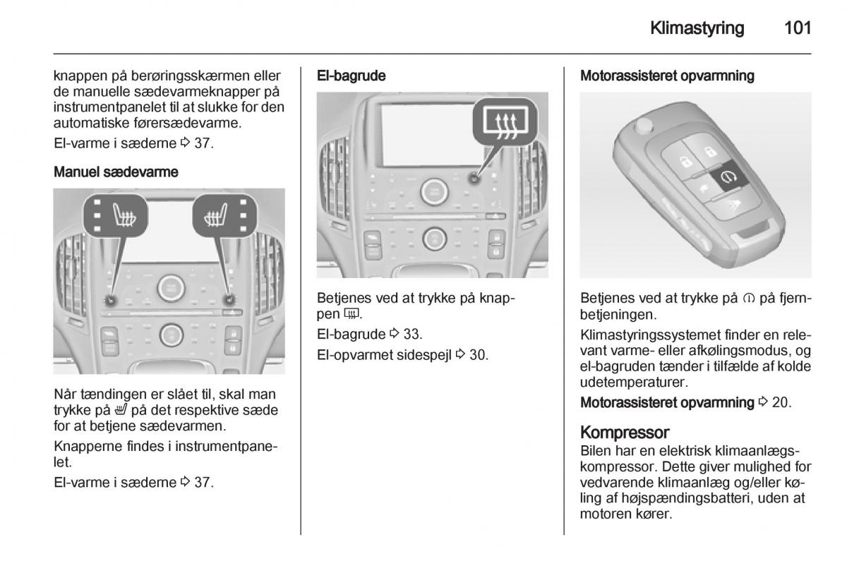 Opel Ampera Bilens instruktionsbog / page 103