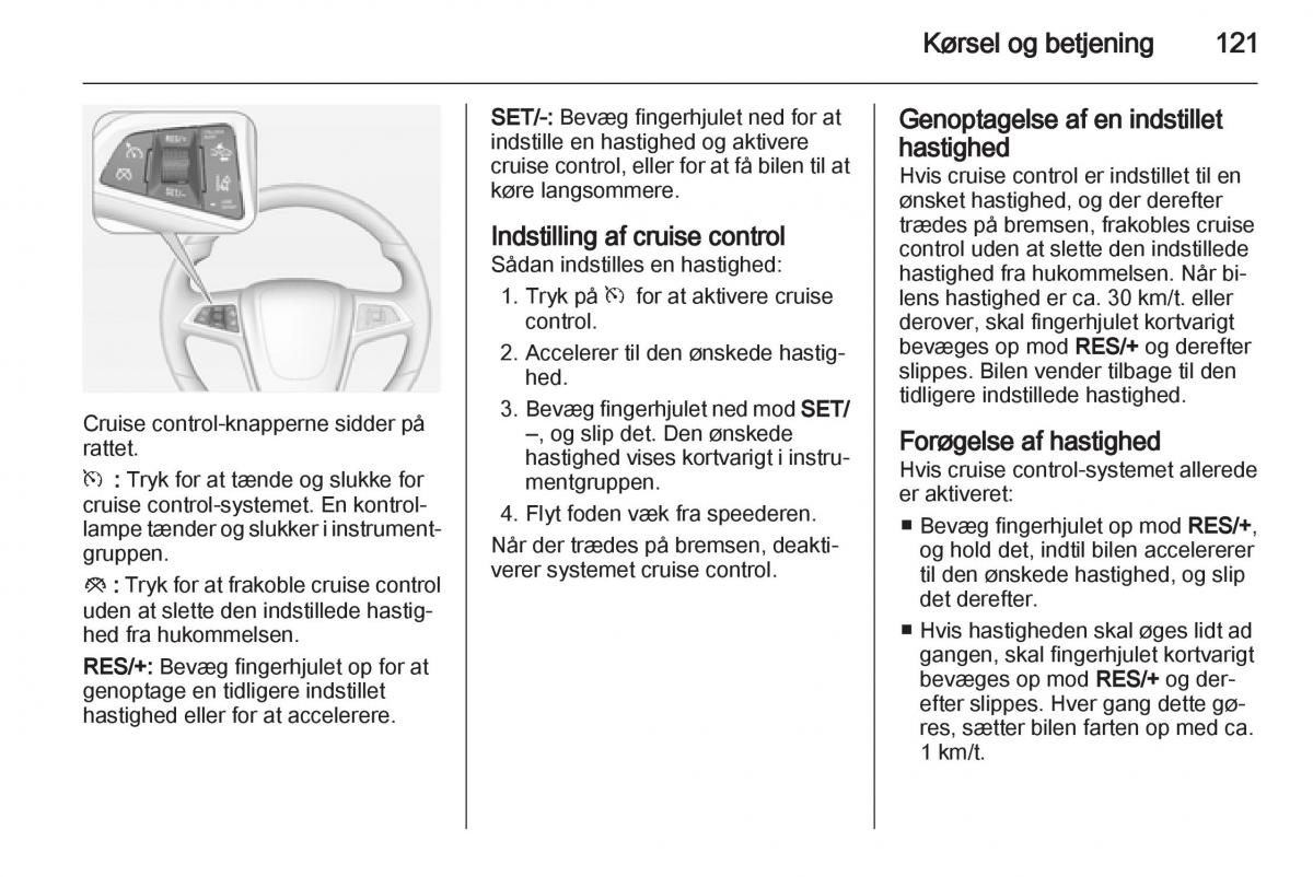 Opel Ampera Bilens instruktionsbog / page 123