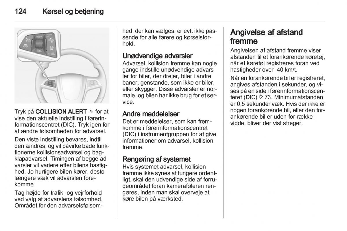 Opel Ampera Bilens instruktionsbog / page 126