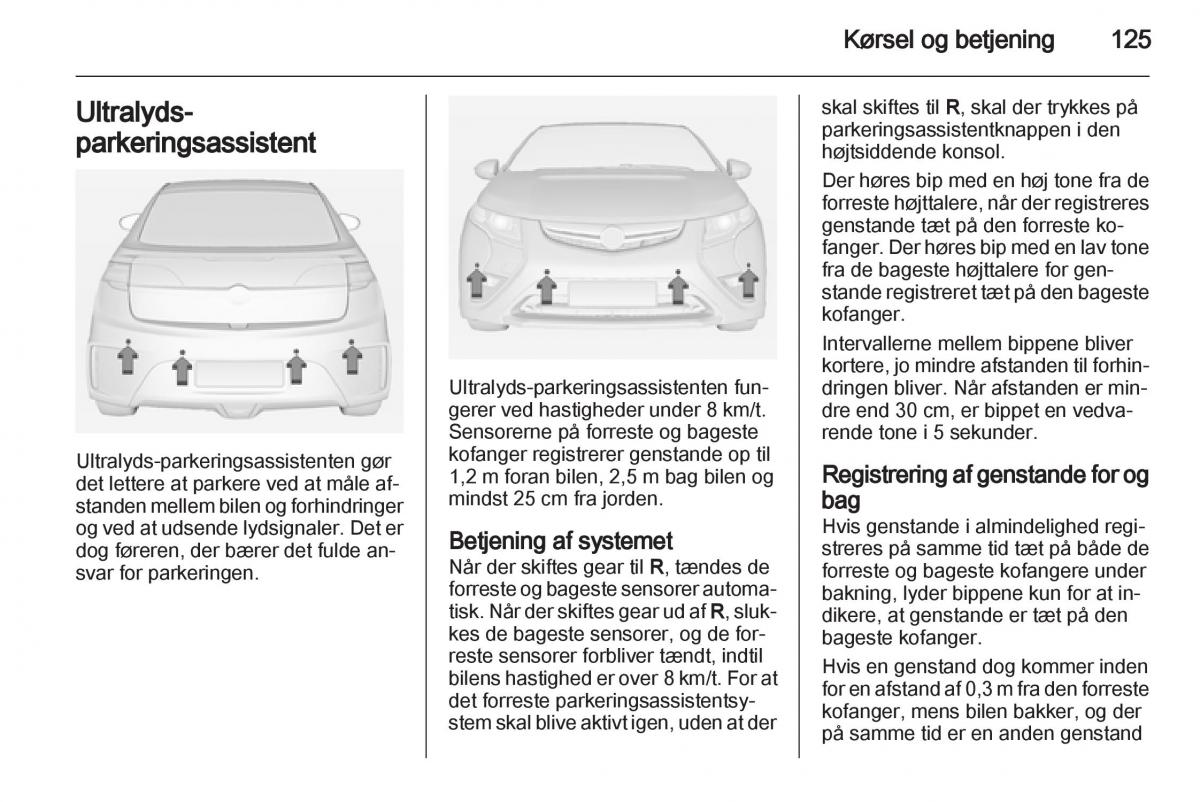 Opel Ampera Bilens instruktionsbog / page 127