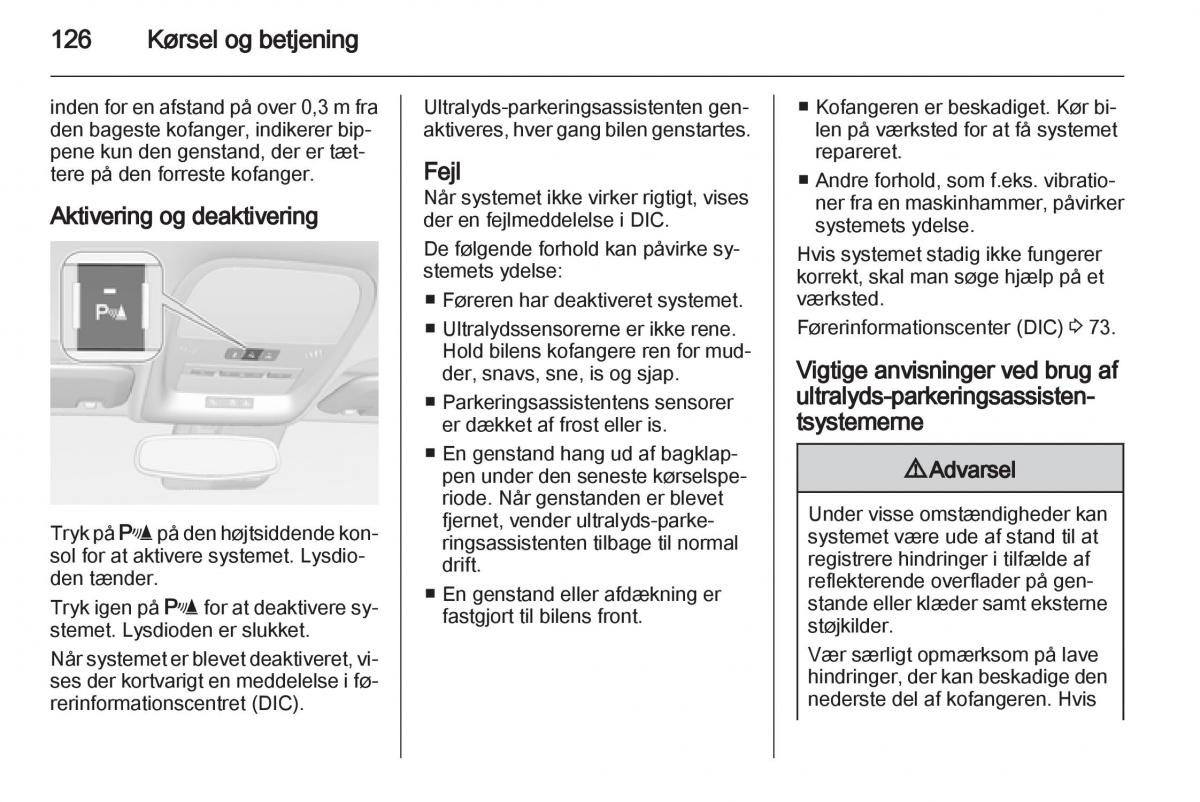 Opel Ampera Bilens instruktionsbog / page 128