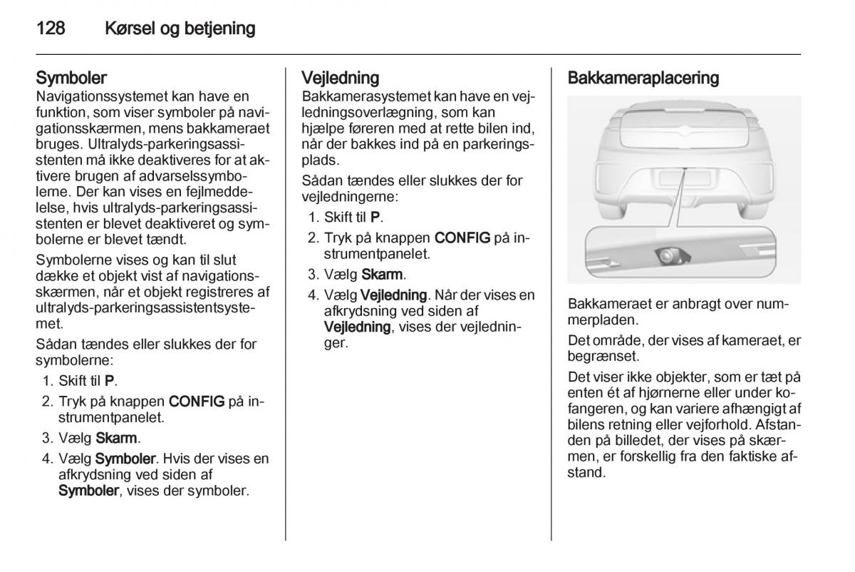 Opel Ampera Bilens instruktionsbog / page 130