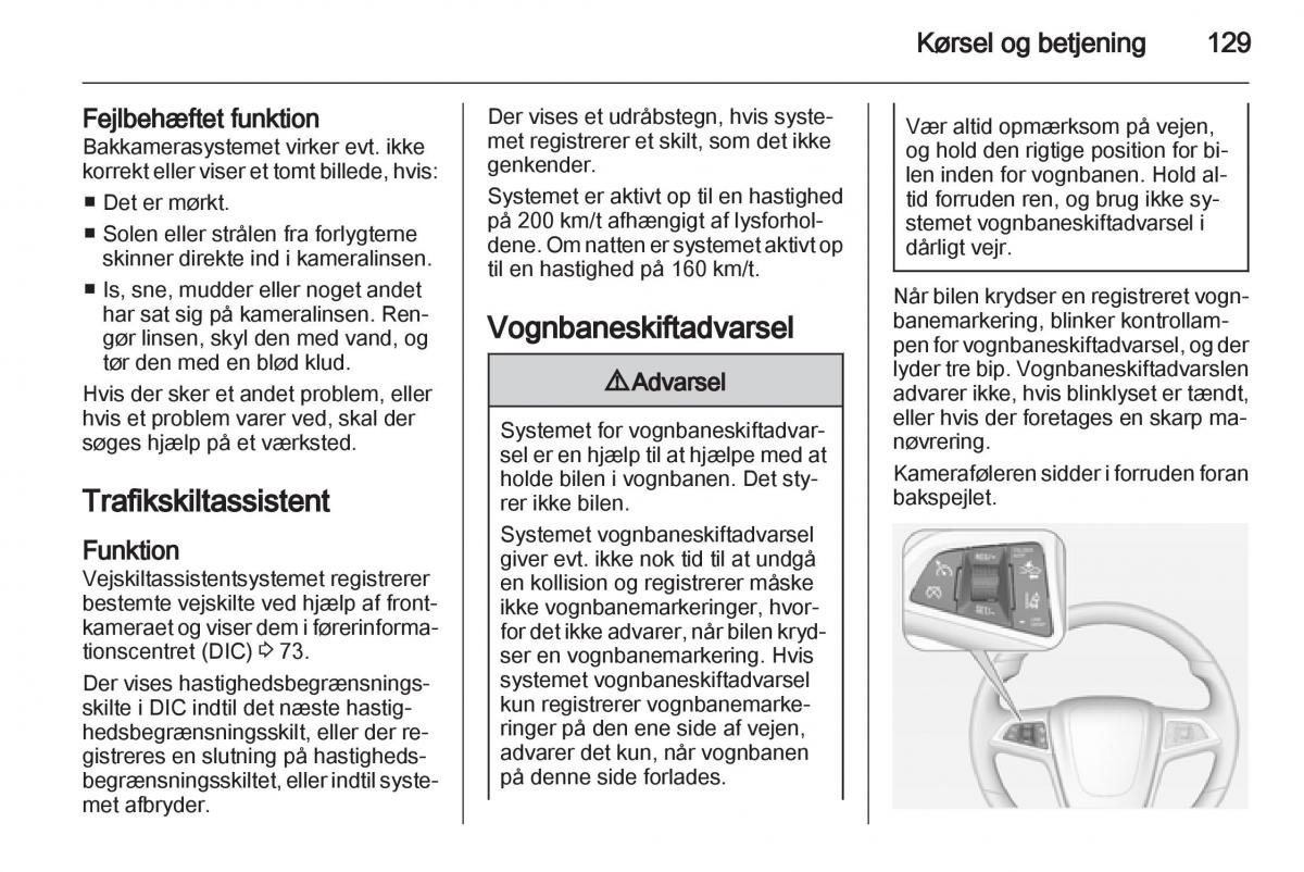 Opel Ampera Bilens instruktionsbog / page 131