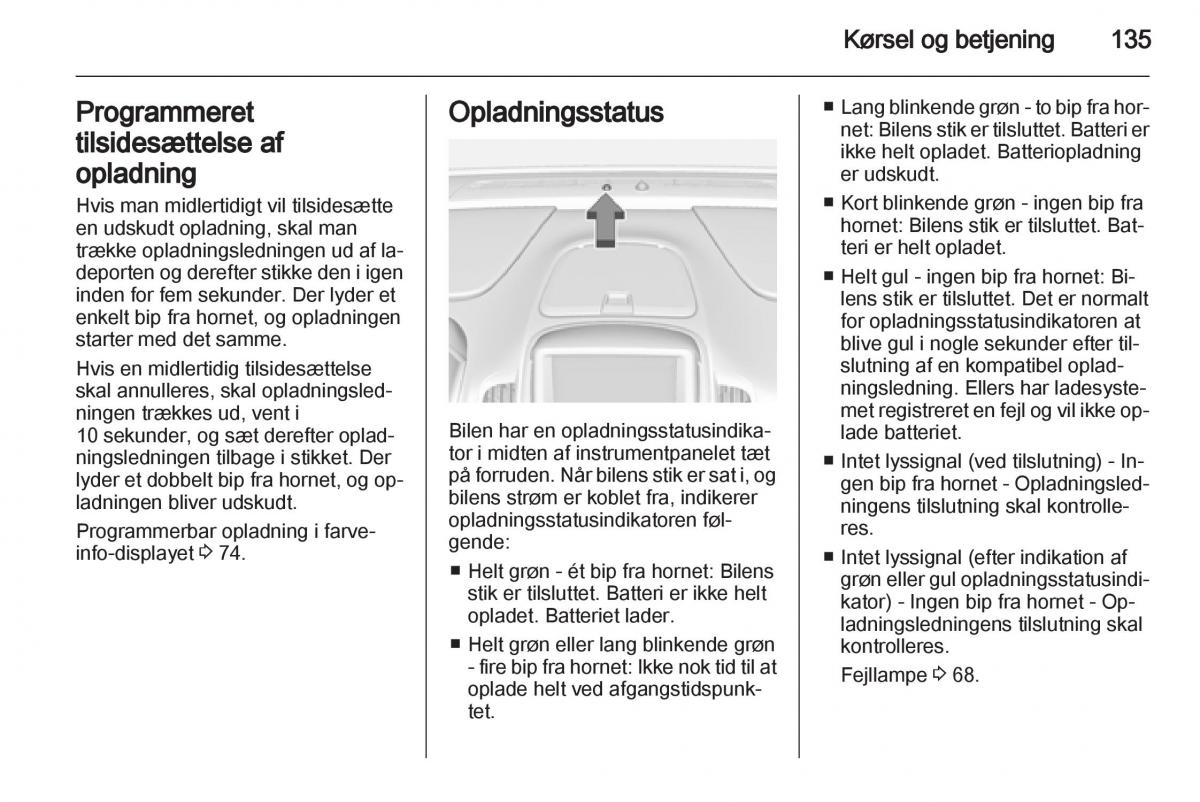 Opel Ampera Bilens instruktionsbog / page 137