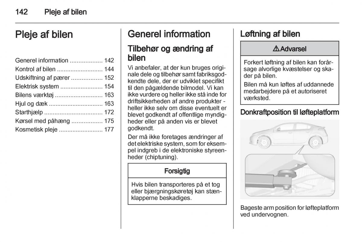 Opel Ampera Bilens instruktionsbog / page 144