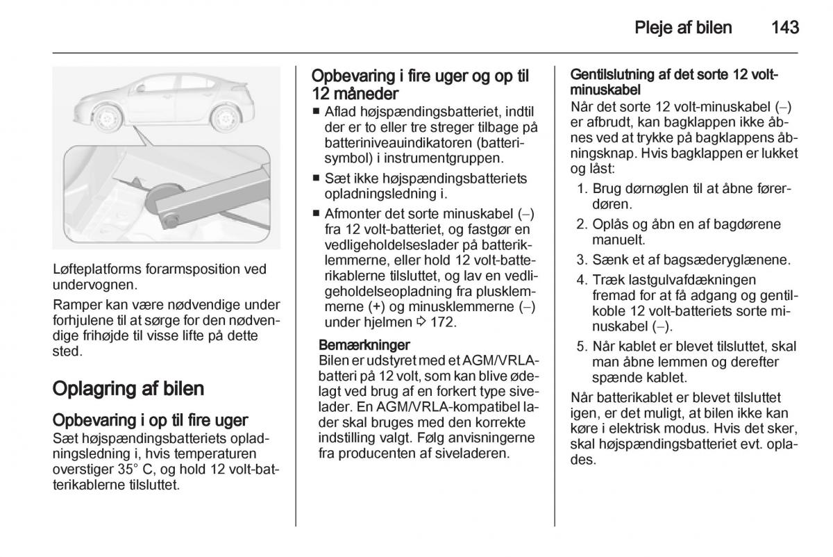 Opel Ampera Bilens instruktionsbog / page 145