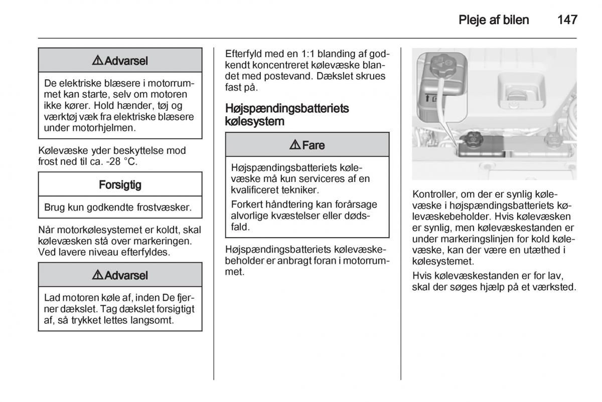 Opel Ampera Bilens instruktionsbog / page 149