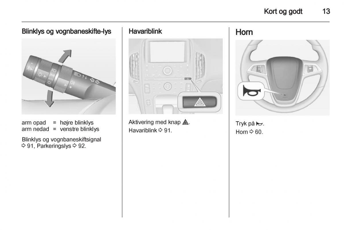 Opel Ampera Bilens instruktionsbog / page 15