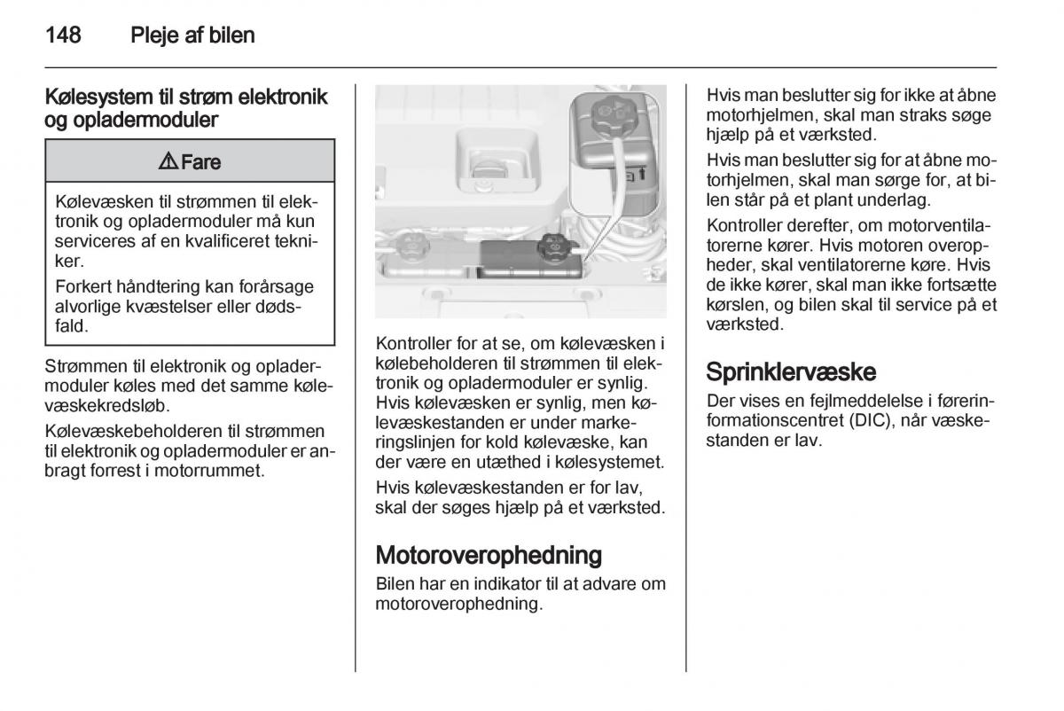 Opel Ampera Bilens instruktionsbog / page 150