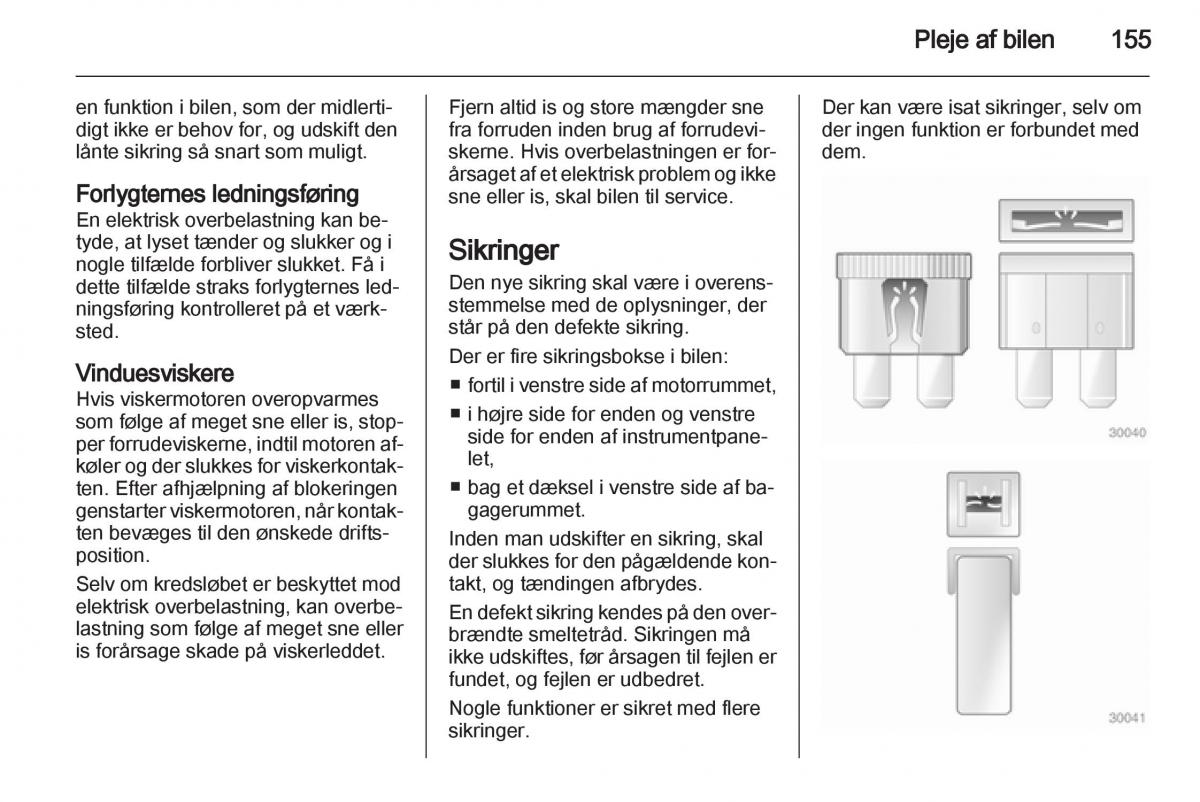 Opel Ampera Bilens instruktionsbog / page 157