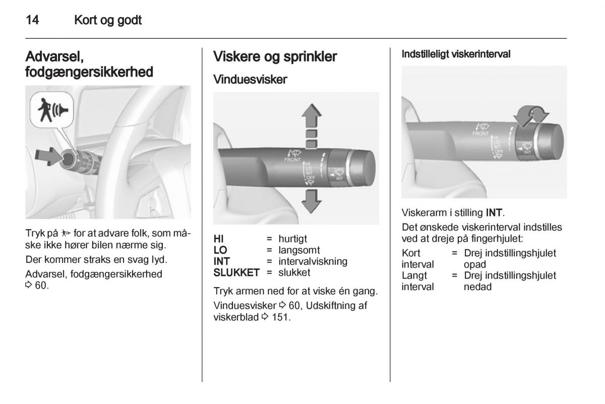 Opel Ampera Bilens instruktionsbog / page 16