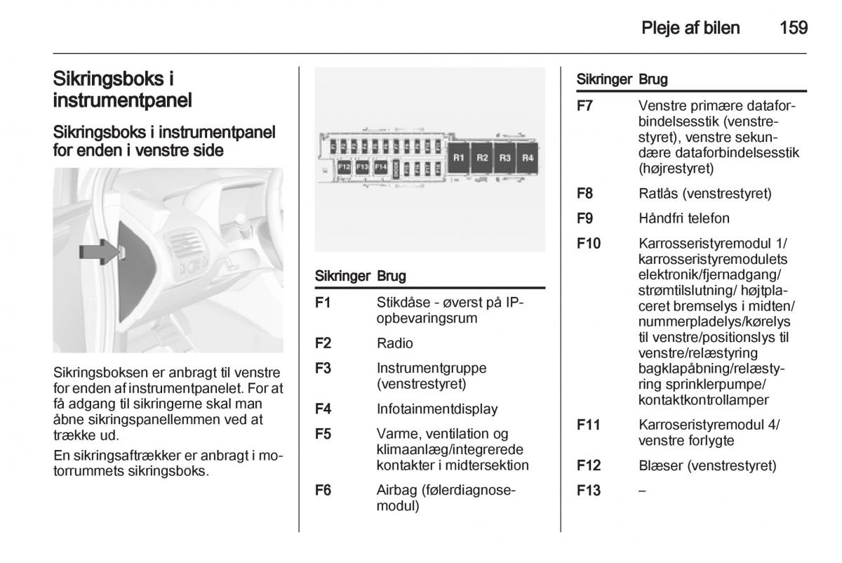 Opel Ampera Bilens instruktionsbog / page 161