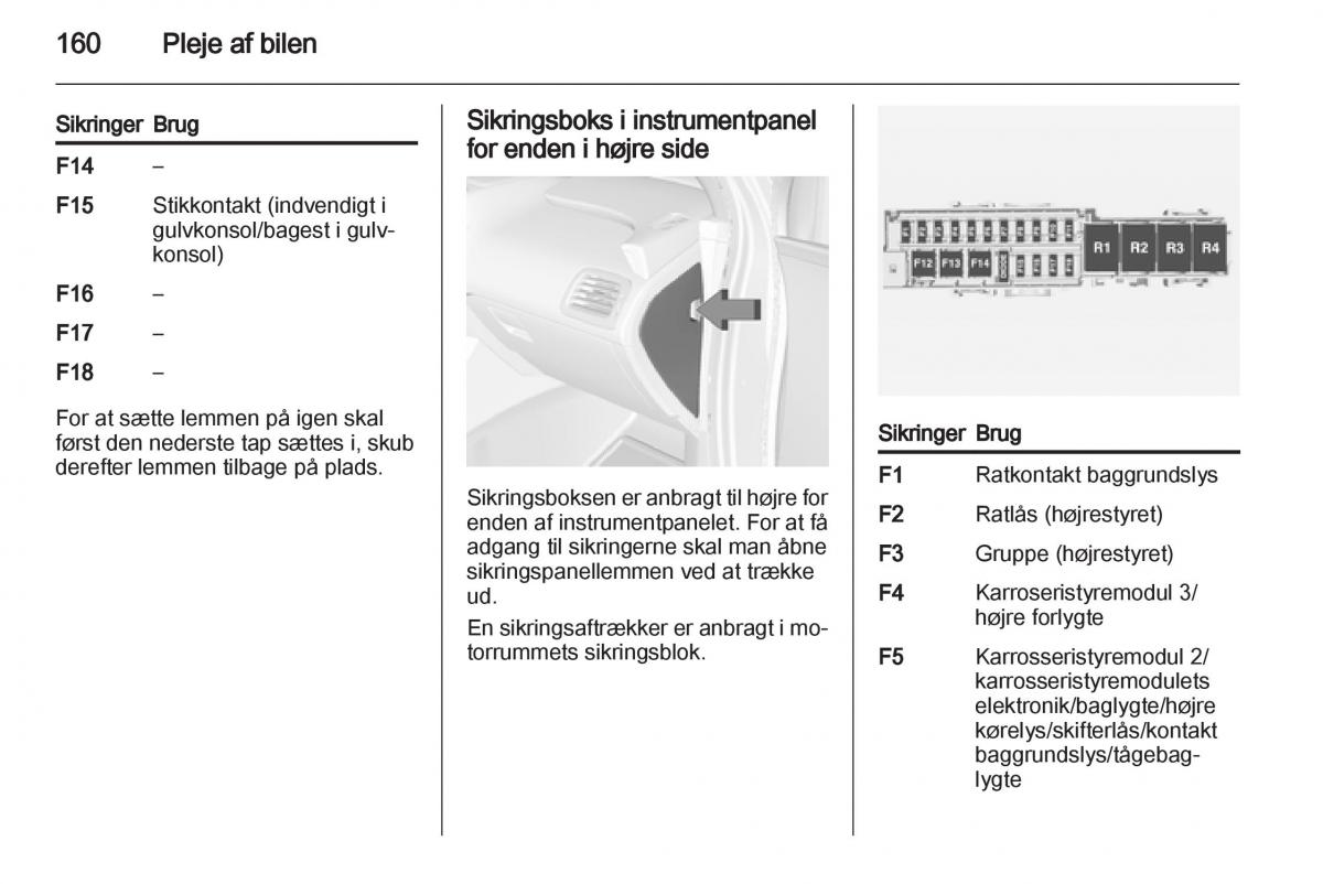 Opel Ampera Bilens instruktionsbog / page 162