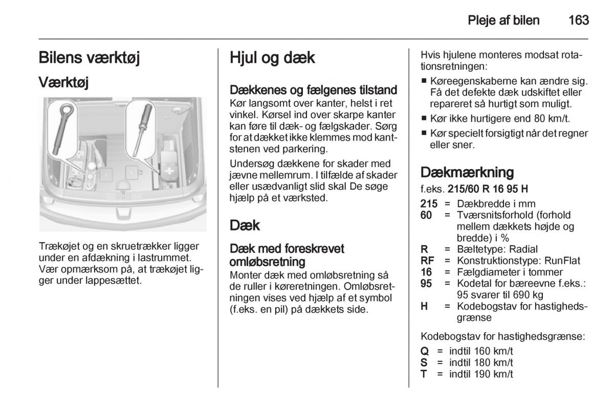 Opel Ampera Bilens instruktionsbog / page 165