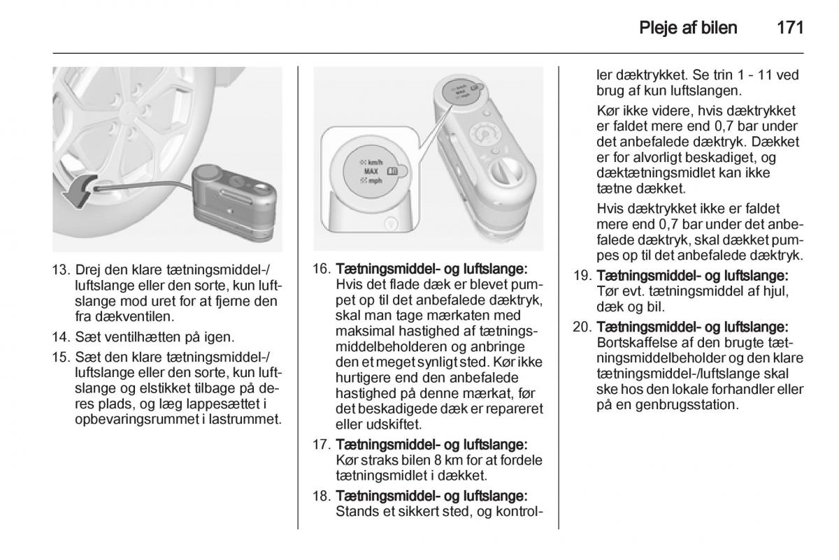 Opel Ampera Bilens instruktionsbog / page 173