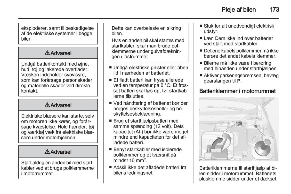 Opel Ampera Bilens instruktionsbog / page 175