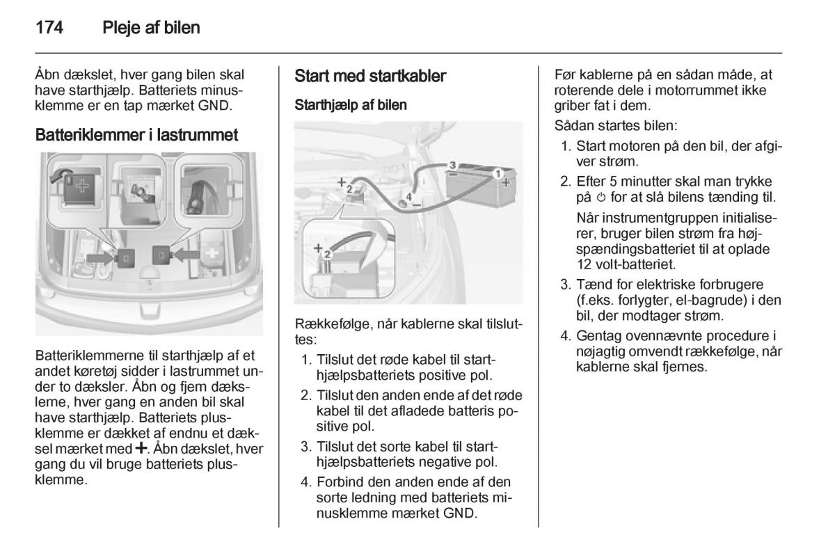 Opel Ampera Bilens instruktionsbog / page 176