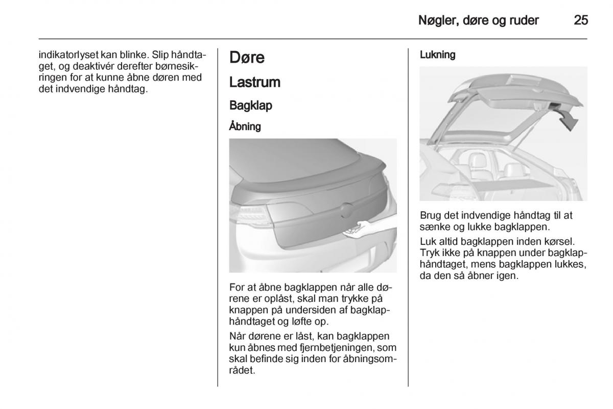 Opel Ampera Bilens instruktionsbog / page 27