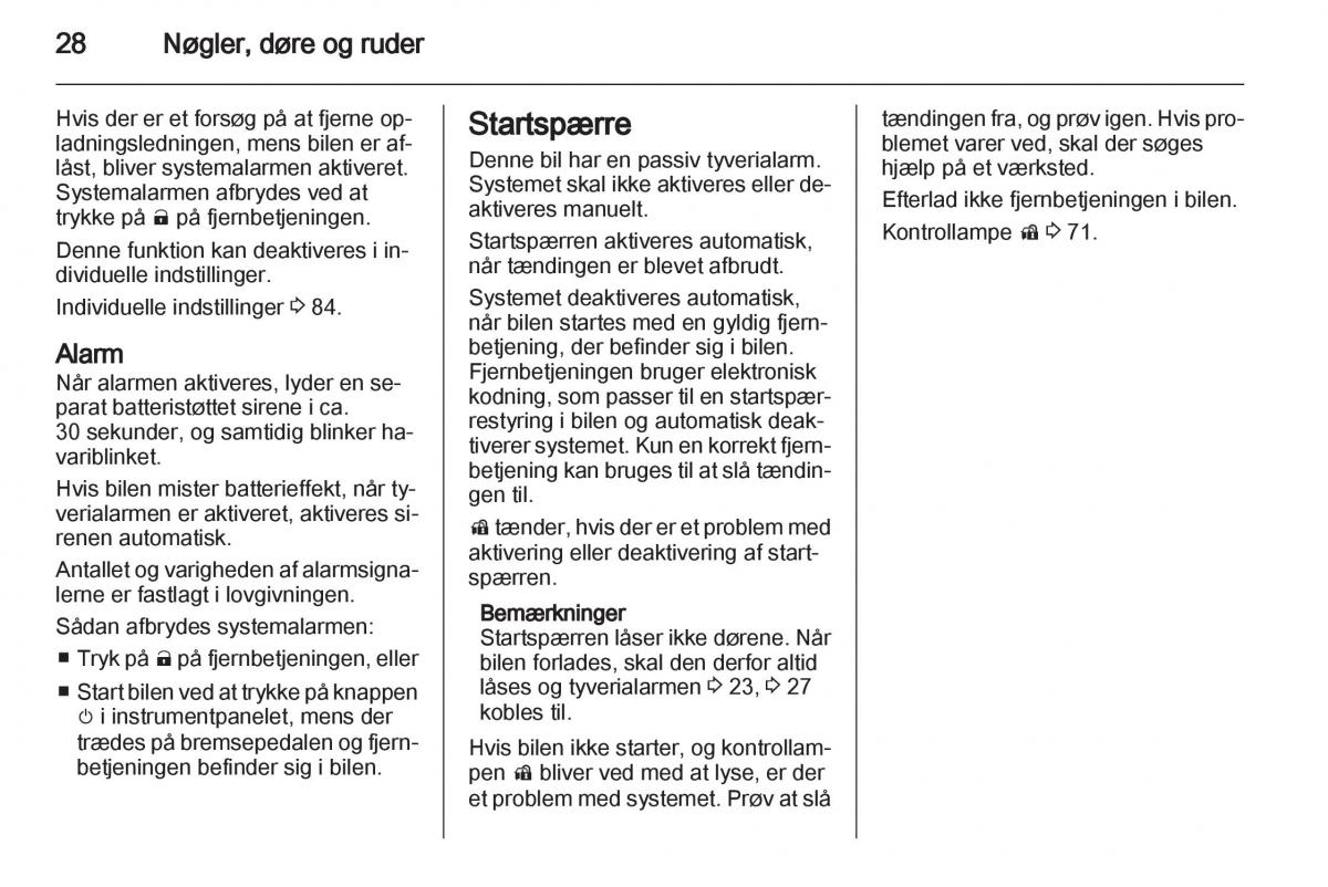 Opel Ampera Bilens instruktionsbog / page 30