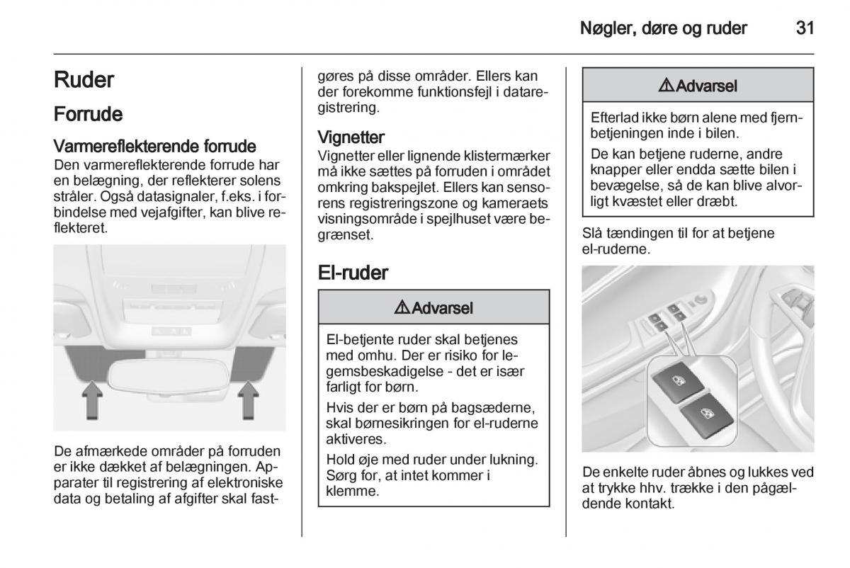 Opel Ampera Bilens instruktionsbog / page 33