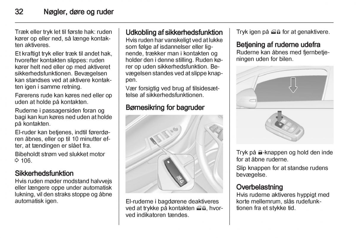 Opel Ampera Bilens instruktionsbog / page 34