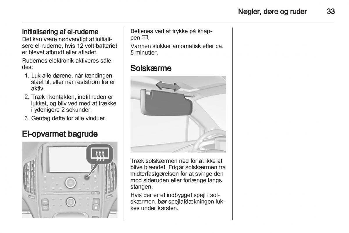 Opel Ampera Bilens instruktionsbog / page 35