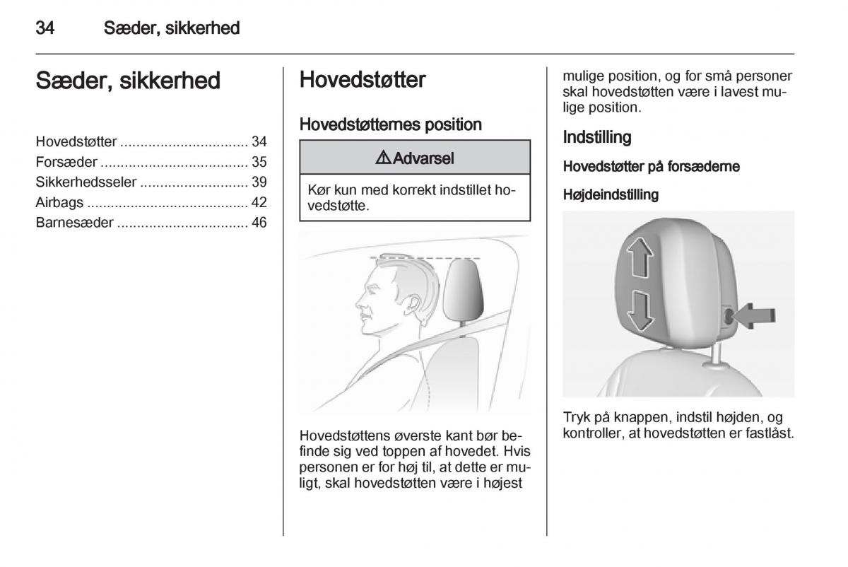 Opel Ampera Bilens instruktionsbog / page 36