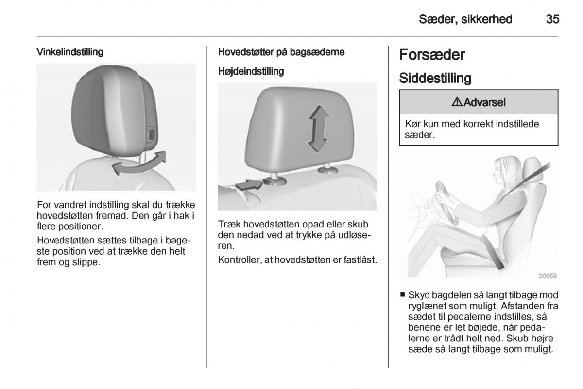 Opel Ampera Bilens instruktionsbog / page 37