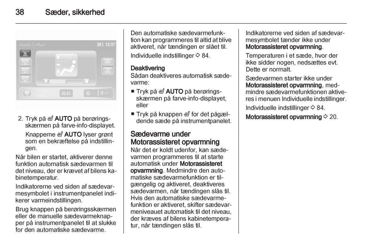 Opel Ampera Bilens instruktionsbog / page 40