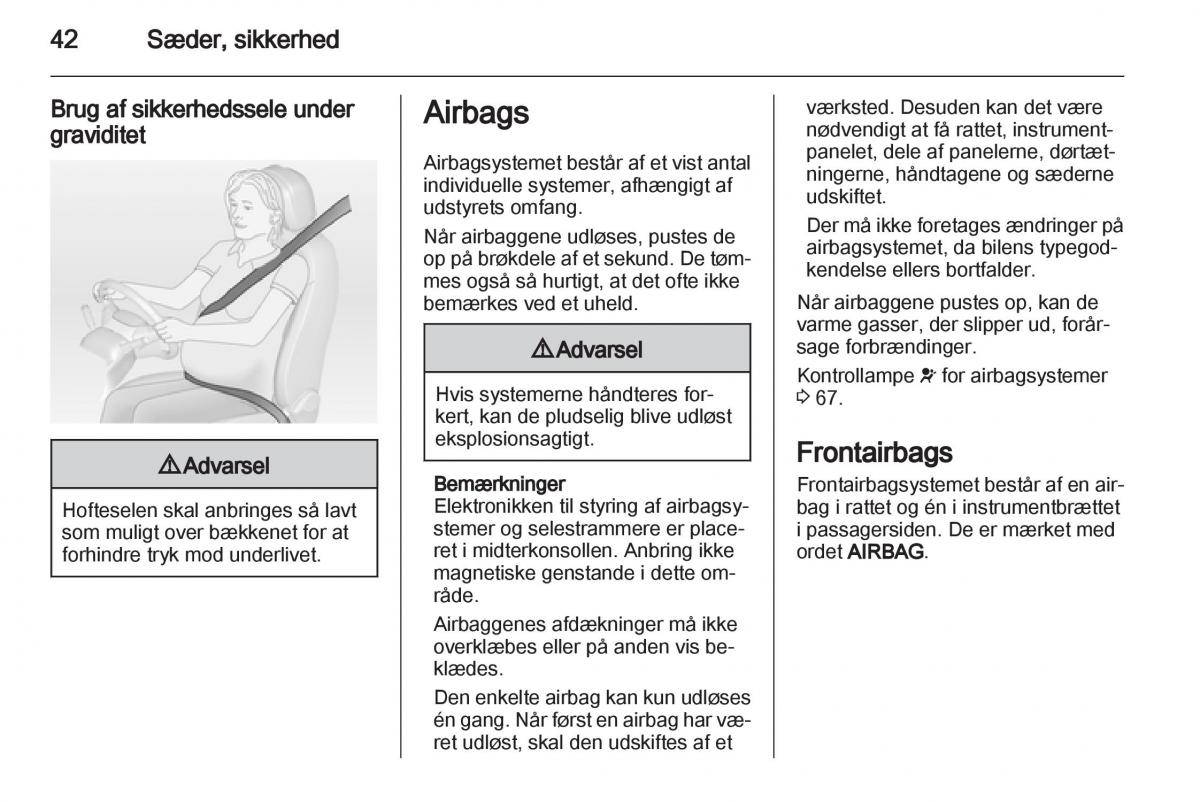 Opel Ampera Bilens instruktionsbog / page 44