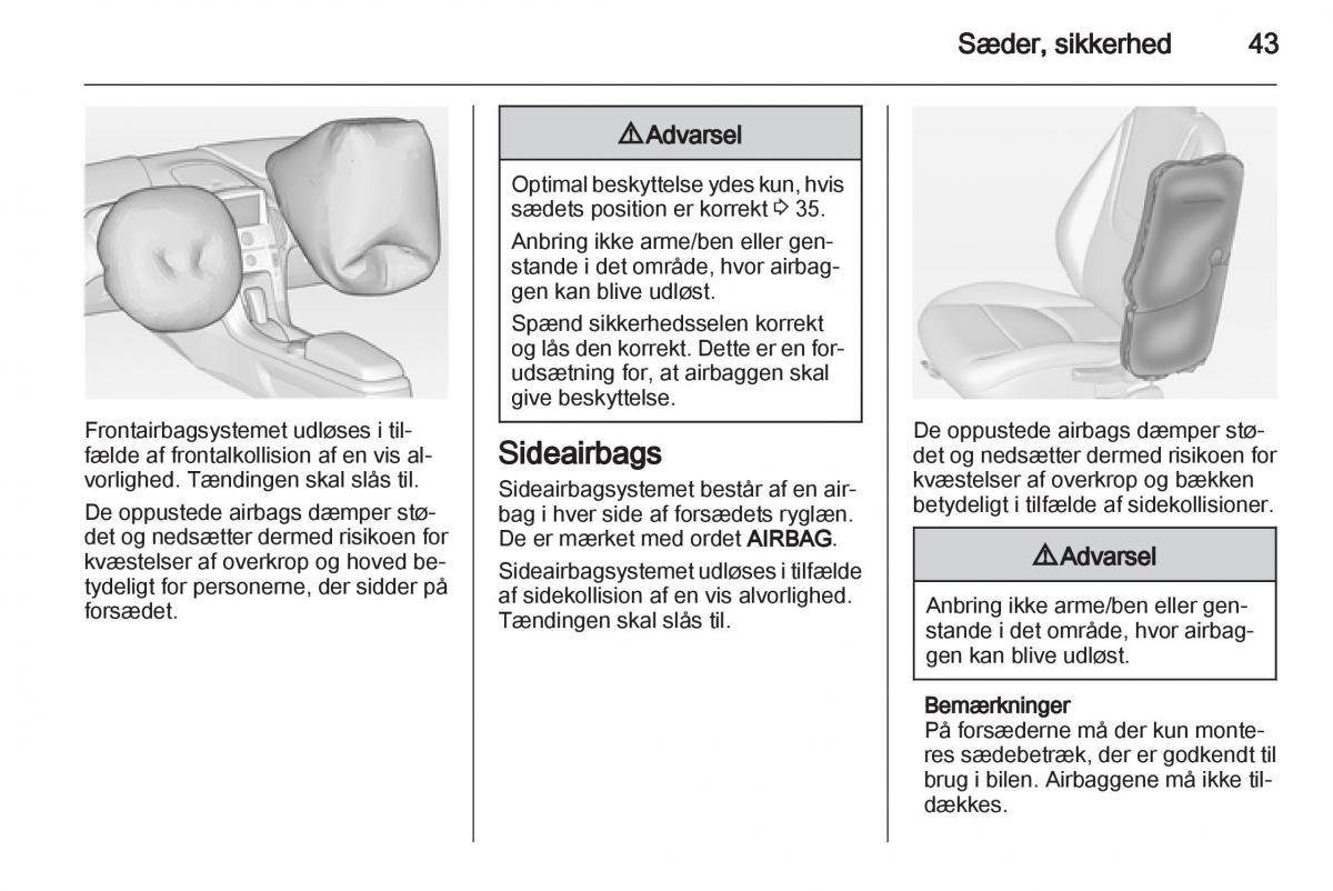 Opel Ampera Bilens instruktionsbog / page 45